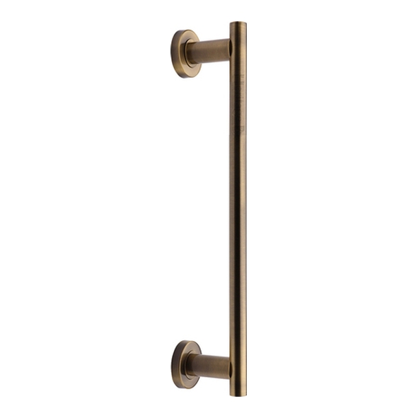 V2057 336-AT • 336mm • Antique Brass • Heritage Brass Pedestal Pull Handle On Concealed Fixing Roses
